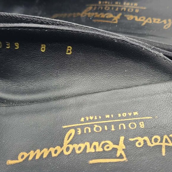 Salvatore Ferragamo Black Microfiber Mules size 8B - Picture 8 of 13